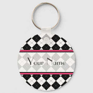 Llavero Black Argyle Keychain