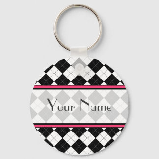 Llavero Black Argyle Keychain