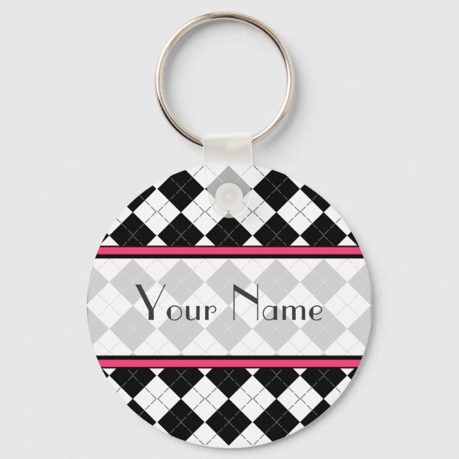 Llavero Black Argyle Keychain (Anverso)