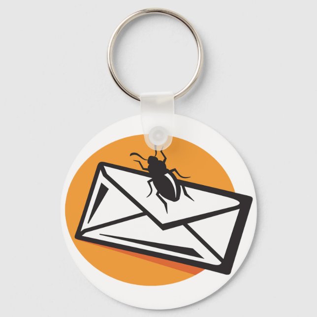 Llavero Black Beetle Insect on Envelope (Anverso)