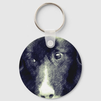 Llavero Black Border Collie Animal Art