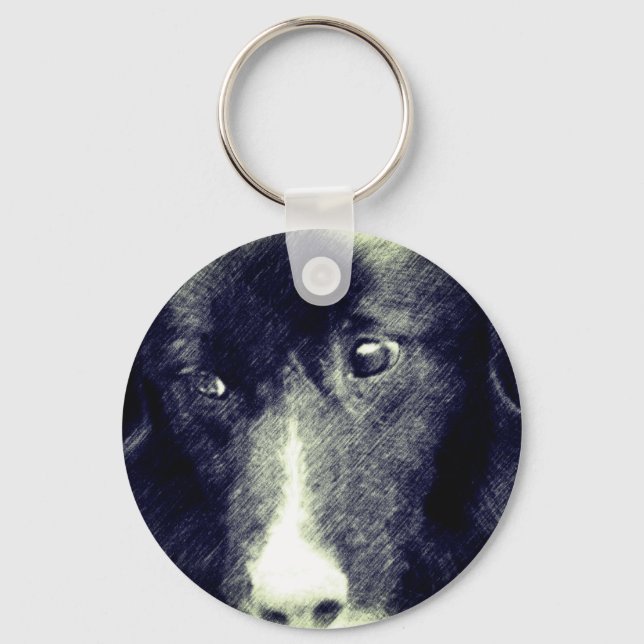 Llavero Black Border Collie Animal Art (Anverso)