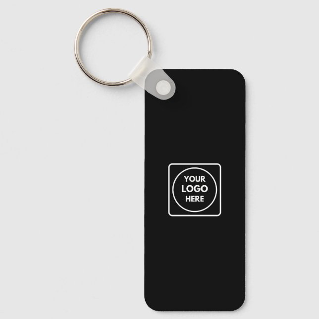 Llavero Black Business Logo QR Code Horizontal Keychains (Anverso)