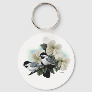 Llavero Black Capped Chickadees Keychain