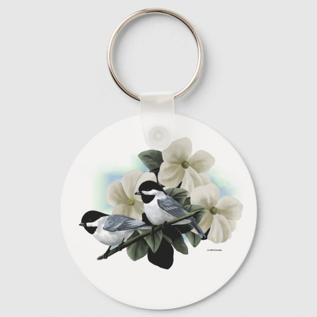 Llavero Black Capped Chickadees Keychain (Anverso)