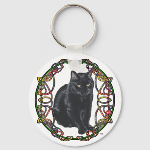 Llavero Black Cat Celtic Knotwork