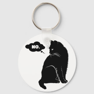 Llavero Black Cat Says No - Funny Cat Lover Gift