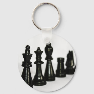 Llavero Black Chess Figure Pieces Perspective
