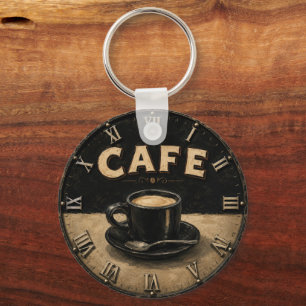 Llavero Black Coffee Minimalist Vintage Coffee Lover
