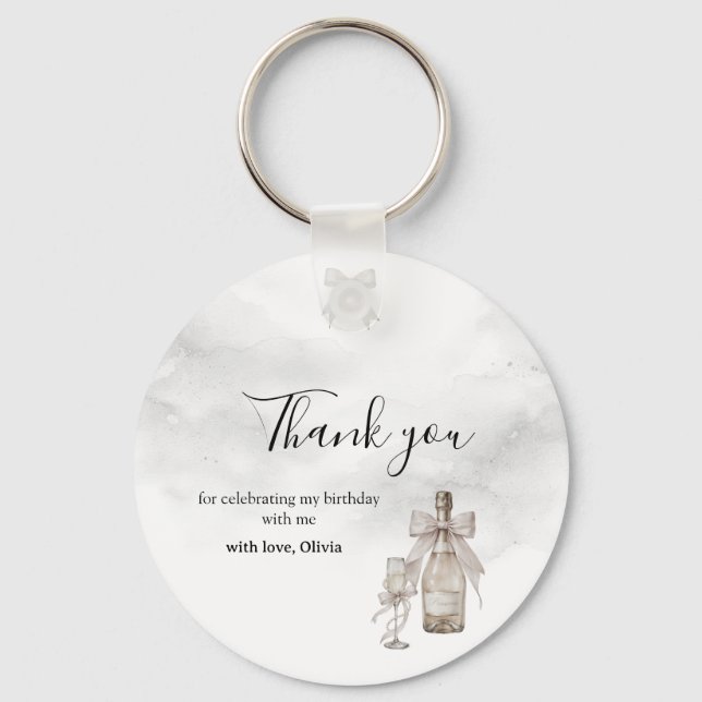 Llavero Black Coquette Minimalist Elegant 50th Birthday (Anverso)