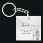 Llavero Black Coquette Minimalist Elegant 50th Birthday<br><div class="desc">Champagne coquette minimalist elegant 50th birthday thank you featuring delicate bow art, and refined modern typography. Designed with a subtle champagne and clean layout, this piece creates a timeless and sophisticated look. Perfect for a chic and understated milestone celebration. Easily personalize with your event details. Available as a digital download...</div>