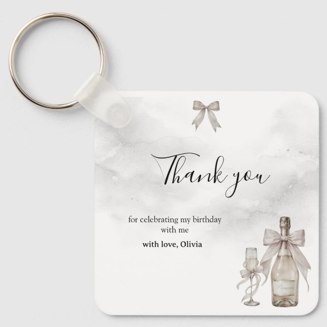 Llavero Black Coquette Minimalist Elegant 50th Birthday (Anverso)