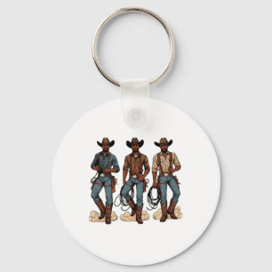 Llavero Black Cowboy Rodeo occidental Melanin Historia neg