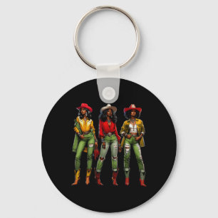 Llavero Black Cowgirl Rodeo occidental Melanin Black Histo