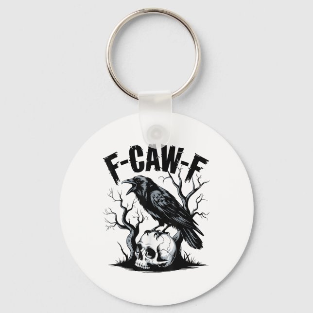 Llavero Black Crow, F-caw-f Funny Black Bird (Anverso)