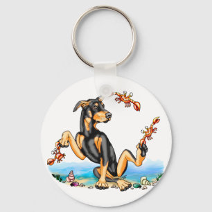 Llavero Black Doberman Pinscher Kinda Crabby Keychain