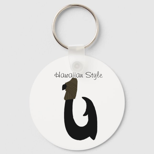 Llavero Black Fish Hook, cadena de claves Hawaii Style (Anverso)