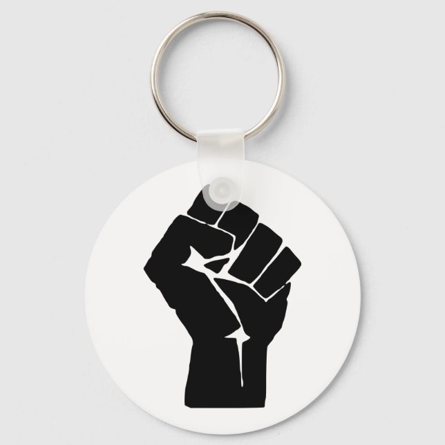 Llavero Black Fist Raised - Resistance Protest (Anverso)