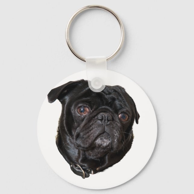 Llavero Black Funny Pug (Anverso)