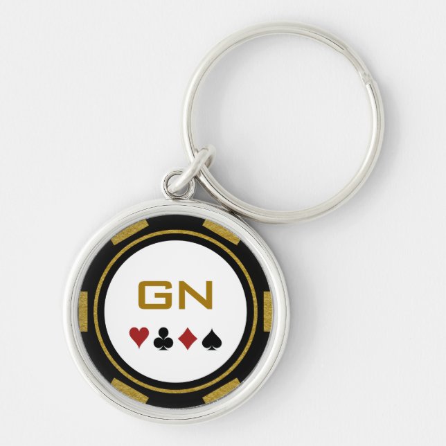 Llavero Black Gold Poker Chip Las Vegas Casino (Frente)
