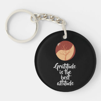 Llavero Black Gratitude Acrylic Keychain