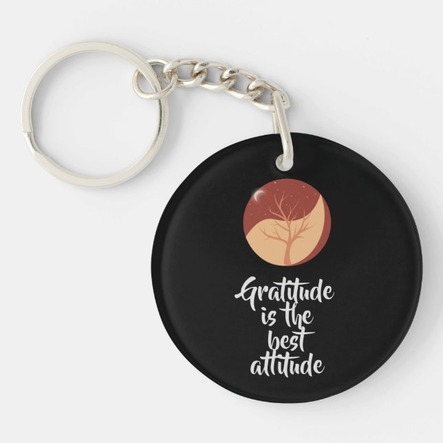 Llavero Black Gratitude Acrylic Keychain (Frente)