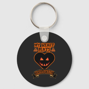 Llavero Black Heart Halloween Mal Calabaza Face Spooky Vib