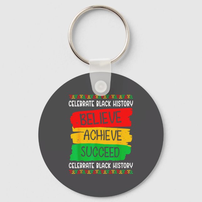 Llavero Black History Month Believe Achieve Succeed Melani (Anverso)
