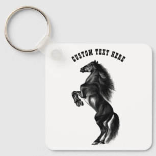 Llavero Black Horse Keychain Gift with Personalizado Text