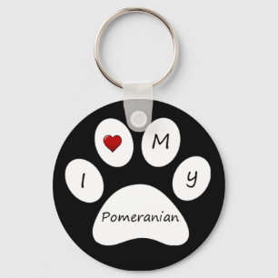 Llavero Black I Love My Pomerania Key Chain
