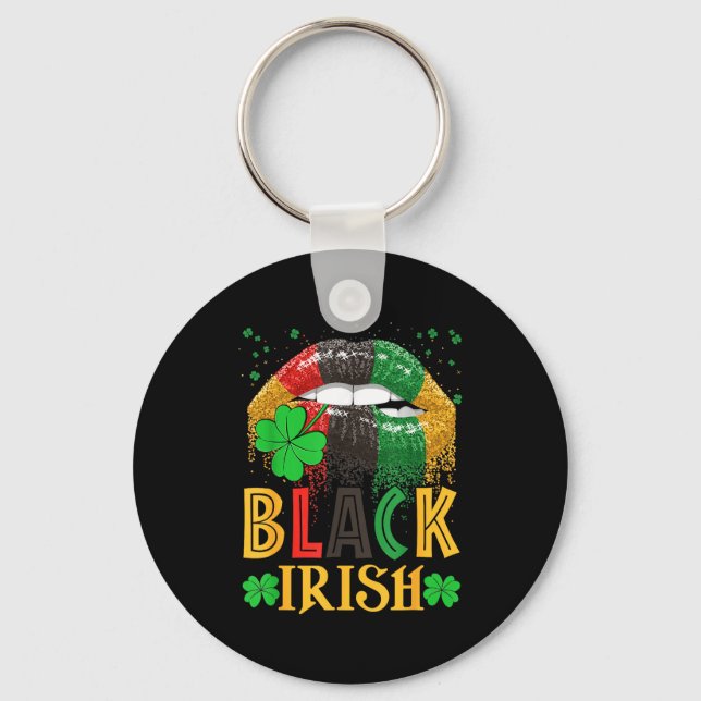 Llavero Black Irish Dripng Lips African American St Patric (Anverso)