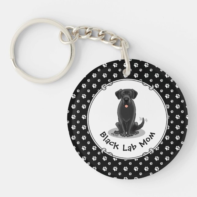Llavero Black Lab Mom (Labrador Retriever Mom) Perro Mom (Frente)