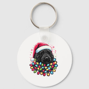 Llavero Black Labradoodle Christmas Tree Xmas Lights Doodl