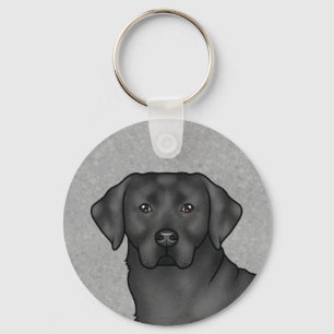 Llavero Black Labrador Recuperer Retrato Art Black Lab