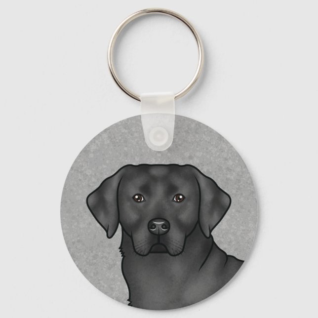 Llavero Black Labrador Recuperer Retrato Art Black Lab (Anverso)