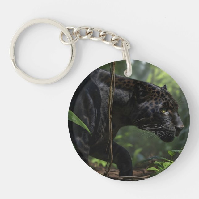 Llavero  black leopard keychains (Frente)