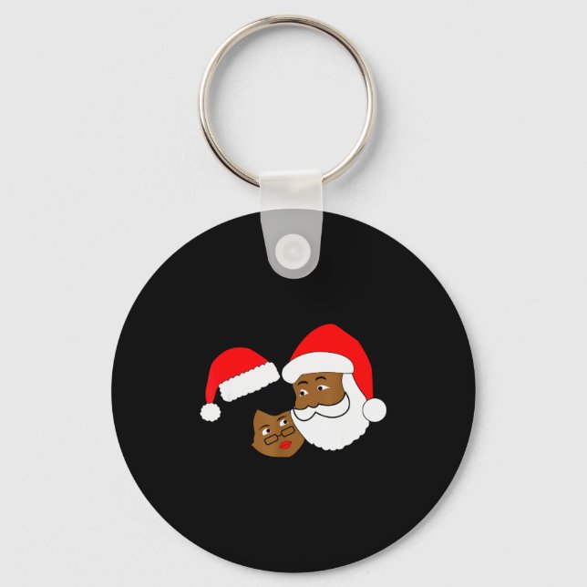 Llavero Black Loving Santa Claus And Mrs. Claus Ethnic Chr (Anverso)