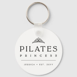 Llavero Black Minimalist Personalized Pilates Princess