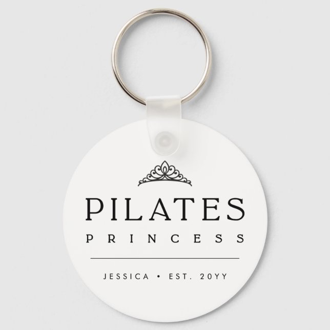 Llavero Black Minimalist Personalized Pilates Princess (Anverso)