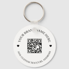 Llavero Black Modern QR Code Business Budget Round 