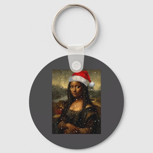 Llavero Black Mona Lisa African American Christmas Santa H (Anverso)