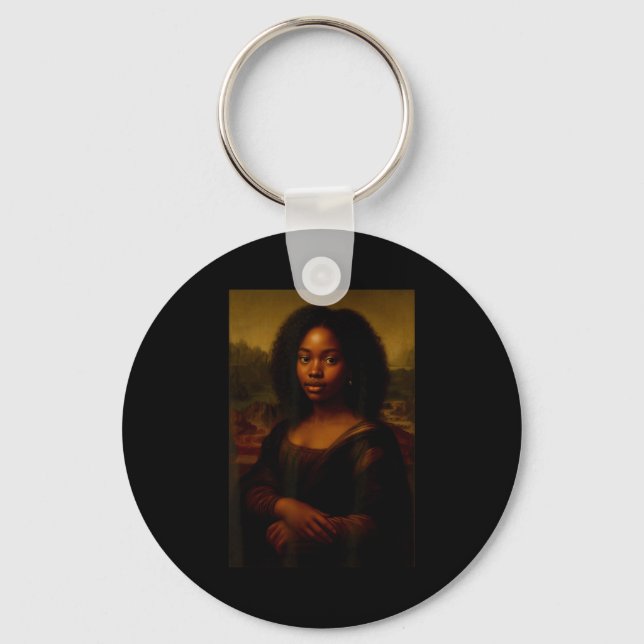 Llavero Black Mona Lisa Afro African Melanin Black History (Anverso)