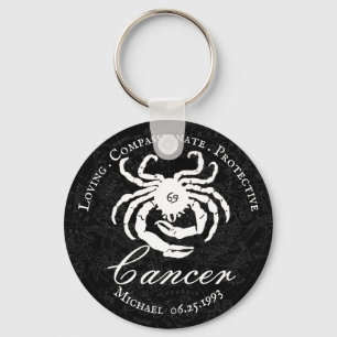 Llavero Black Personalized Cancer Zodiac Astrologic Trats