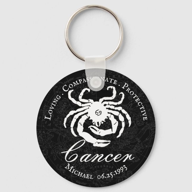 Llavero Black Personalized Cancer Zodiac Astrologic Trats (Anverso)