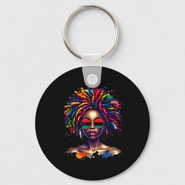Llavero Black Queen Dripng Afro Melanin Black History Mont (Anverso)