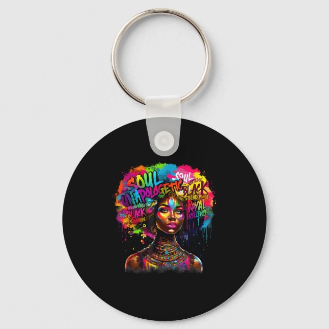 Llavero Black Queen Dripng Afro Melanin Black History Mont (Anverso)