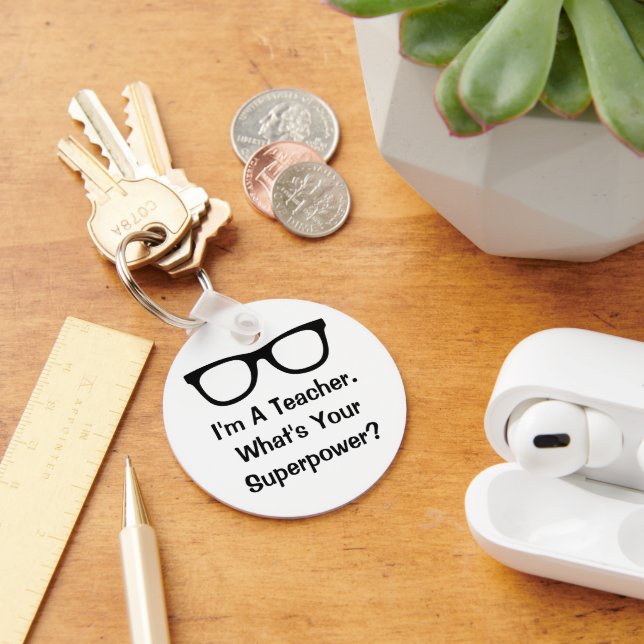 Llavero Black spectacles super teacher keychain gift (Escritorio )