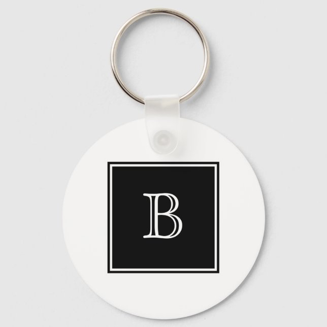 Llavero Black Square Monograma Basic Keychain (Anverso)