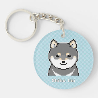 Llavero Black & Tan Shiba Inu Pixel Art Keychain
