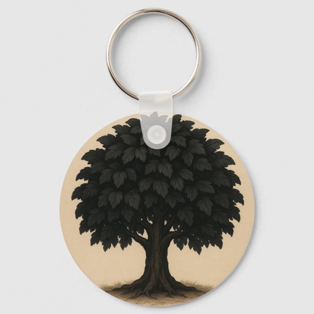Llavero Black Tree Necklace – Minimal Nature Pendant (Anverso)